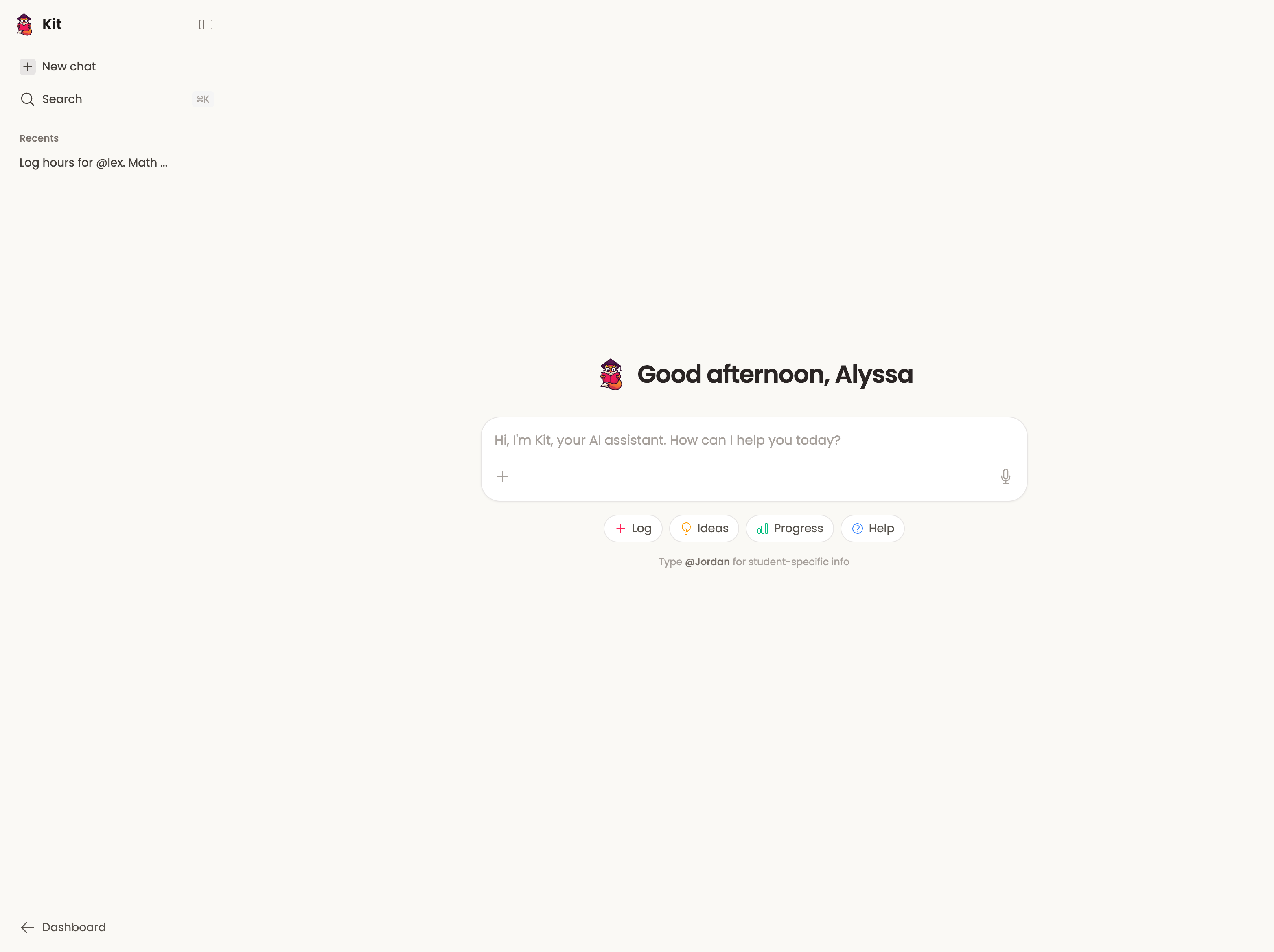 Screenshot of Chat with Kit AI assistant on HomeschoolFox